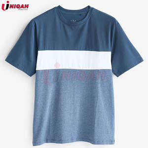 Elegantes camisetas de fibra de bambú de algodón para hombre, diseño de bloque multicolor, manga corta, cuello redondo, camisetas formales informales con estampado personalizado - Product Image 3