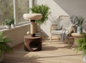 Maison pour chat Fiona Chocolate Dream avec espace de fuite confortable - Product Image 4