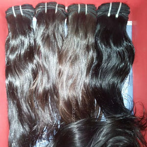 Cabello Remy indio virgen, onda Natural, negro, indio, Remy, tejido de cabello humano indio de grado 7A - Product Image 1