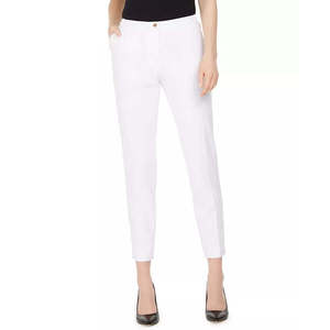 Pantaloni da Donna Calvin Klein a Gamba Stretta, Vita Alta, Stile Matita, Antirughe, Bianchi, Taglia 12 - Product Image 1