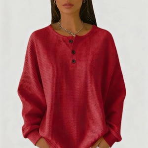 T-shirt à col rond à manches longues pour femmes grandes tailles, t-shirts amples, hauts à enfiler pour femmes, chemise oversize, pull pour femmes - Product Image 1