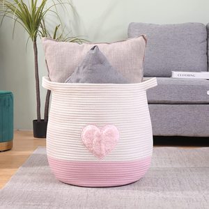 Collapsible <b>Basket</b> Cotton Rope, Large <b>Blanket</b> <b>Basket</b> Laundry Hamper <b>for</b> Throws, Pillows, <b>Blanket</b> OEM Made in Vietnam - Product Image 4