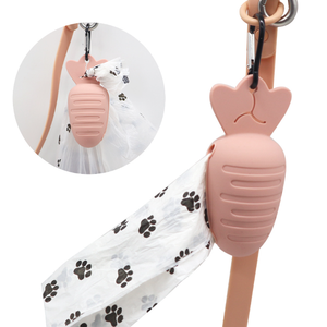 Distributeur de sacs à déjections canines portable et mignon, écologique, en caoutchouc lavable, biodégradable, imperméable, porte-sacs à déjections pour animaux de compagnie, clip de suspension - Product Image 5