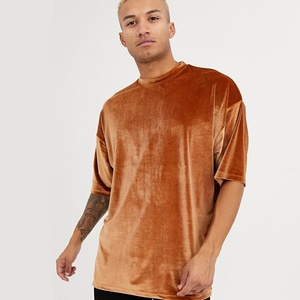 Best <b>Men's</b> Casual Breathable Velour V-neck T Shirts Quick Dry Eco-Friendly Plain Dyed for Winter OEM Service Available - Product Image 5
