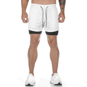 Custom Logo 2-in-1 Athletic Sports Shorts for <b>Men</b> Mid-Waist Cotton <b>Jogger</b> with Mesh Pocket Casual Elastic Waist Customizable - Product Image 4