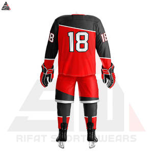 Haute qualité 100% Polyester coupe régulière ensembles d'uniformes de Hockey sur glace sans couture séchage rapide unisexe adulte dernière arrivée - Product Image 5