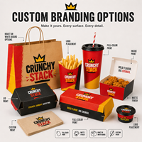 Boîte en papier kraft personnalisée pour emballage de frites, poulet frit, hamburgers et autres plats à emporter de type McDonald's, avec impression de logo.