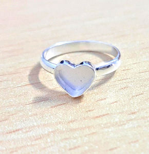 Collet en forme de coeur 7-30 MM personnalisé sans pierre précieuse bague en argent sterling 925 lunette en argent massif tasse bijoux fins - Product Image 3