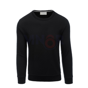 เสื้อสเวตเตอร์ฤดูหนาวของผู้ชายหรูหรา100% ผ้าฟลีซผ้าฝ้ายนุ่มพิเศษน้ำหนักคอกลมดีไซน์เนอร์พิมพ์ลายพร้อมโลโก้ปัก - Product Image 2