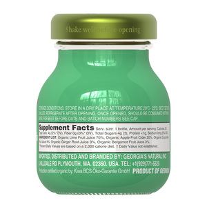 Jus de citron vert 100% biologique, jus de cidre de pomme biologique naturel et fonctionnel, jus de concombre en bouteilles de 63g - Product Image 2