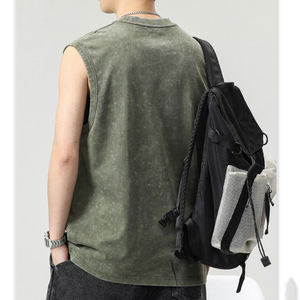 Camiseta sin mangas de verano de alta calidad para hombre, secado rápido, gimnasio, deportes, Fitness, lavado ácido, chaleco para correr totalmente personalizado - Product Image 6