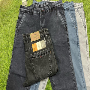 Vaqueros ajustados cómodos de algodón 100% para hombre de alta calidad con estampado sólido estilo Streetwear para invierno y otoño - Product Image 1