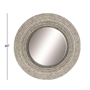 Venta al por mayor de lujo de diseño moderno de madreperla decoración de pared redonda con espejo de pared artículo de decoración del hogar para la sala de estar de Vietnam - Product Image 4