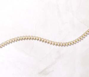 Diamant Hiphop Argent Sterling et Or Moissanite Lien Chaîne Bracelet Collier Élégant pour Elle Idée Cadeau Parfait - Product Image 3