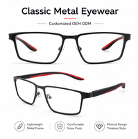 Gafas Ópticas Modernas Ligeras de Metal en Dos Tonos con Bisagras Flexibles para Lectura, para Hombres, Uso Diario en Oficina y Computadora
