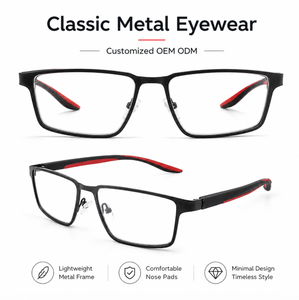 <span class=keywords><strong>Lunettes</strong></span> optiques modernes légères bicolores en métal avec charnière à ressort flexible pour hommes, idéales pour la lecture, le bureau et l'utilisation quotidienne <span class=keywords><strong>sur</strong></span> ordinateur - Product Image 2