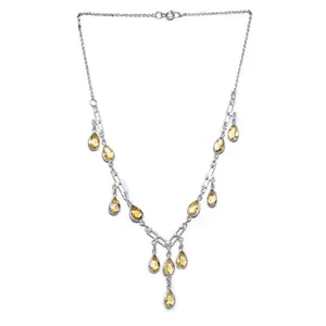 Collar de Plata con Citrino en Forma de Lágrima para Mujer, Joyería con Cuentas, Idea de Regalo - Product Image 3