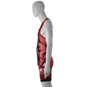 เสื้อกล้าม2025ผู้ชายหนึ่งชิ้นเสื้อกล้ามนักมวยปล้ำแขนกุดระบายอากาศได้ดีชุดจั๊มสูทมวยปล้ำ OEM ODM - Product Image 3