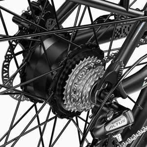 CYSUM-VTT électrique 27.5 en aluminium, vitesse de pointe 25 km/h, batterie intégrée, couleur grise, portée de 60km par frein à disque hydraulique - Product Image 3