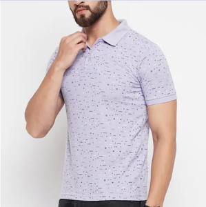 Nouvelle tendance mode complet imprimé hommes T-shirts décontracté col polo partout imprimé haute qualité coton peigné t-shirt Polo t-shirt - Product Image 1