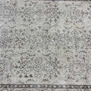 Tapis d'appoint turc 3,8x4,3 pieds, tapis vintage, tapis persan gris - Product Image 5