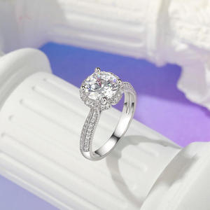 Jeulia Vintage Halo Engagement Ring Sterling Silver Lab Grown Diamond Open Ring - Product Image 6