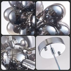 20 "Smoke Black Bubble Ball Glas Kronleuchter, moderne Pendel leuchte für Schlafzimmer Arbeits zimmer - Product Image 2