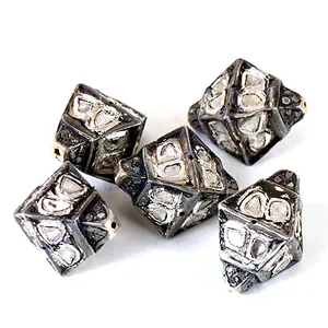 Perles plaquées argent 925 à coupe octogonale pour la fabrication de bracelets, composants de bijoux, perles intercalaires de forme géométrique - Product Image 1