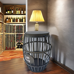 Table basse moderne vintage en forme de tonneau avec récupérateur de bouchons de bouteilles, meubles de maison, métal durable, aluminium, meubles de salon, table basse - Product Image 5