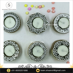 Beautiful Designer Elephant Pattern Candles Handcrafted Wooden Elephant Candles for Wedding, Haldi, Mehndi, <b>Party</b> <b>Decor</b> Candles - Product Image 3