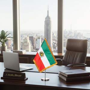 Old Iran Table <b>Flag</b>-Former Iranian Desk <b>Flag</b> Persia <b>Flag</b> 20x30 cm Satin Double Sided Pennant Stainless Steel Pole Vivid Color - Product Image 5