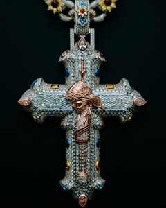 Colgante de Cruz Personalizado de Plata de Ley 925 con Cadena, Joyería de Jesús con Moissanita VVS, Colgante de Moissanita VVS Estilo Hip Hop - Product Image 1