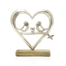 Metal Heart Ornament With Multi Hearts on Wooden Base the Home & Hearts Shop Rustic Metal Heart Gift Heart <b>Decoration</b> - Product Image 2