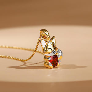 Ensemble de bijoux fins en argent sterling Jeulia Hug Me Baby Fox Heart Cut - Product Image 6