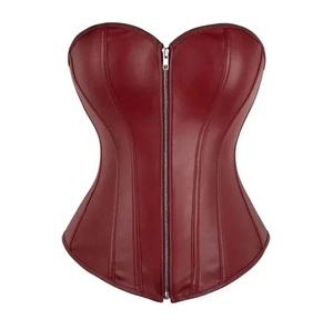 Corsés de Seda y Cuero PU Ecológicos al por Mayor OEM Rizna, Tops Sexys sin Mangas para Mujer, Estilo Y2K, Chaleco Ajustado para Fiesta y Club - Product Image 1