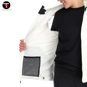 Vente en gros Gilet bouffant d'hiver décontracté pour hommes en coton respirant sans manches manteau extérieur avec logo personnalisé fermeture à glissière coupe-vent - Product Image 5