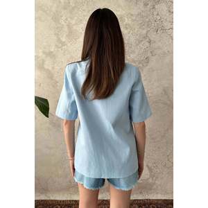 Veste à manches courtes bleu bébé à 2 boutons - Bleu bébé - Product Image 5