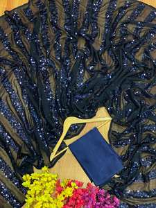 Saree-tela Georgette para fiesta de trabajo, tela de estilo étnico para celebridades, tendencia y aspecto elegante - Product Image 3