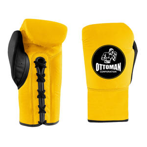 Gants de boxe faits à la main très vendus en cuir de vache véritable avec impression de logo personnalisé Gants de boxe pour adultes - Product Image 1
