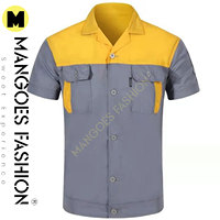 Blouse de travail professionnelle essentielle en coton à manches courtes pour atelier, uniforme de mécanicien automobile pour hommes et femmes, t-shirts à deux poches