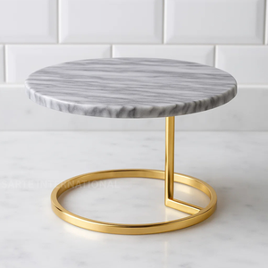 Support à gâteau en marbre de qualité supérieure Design moderne élégant pour mariages élégants Anniversaires et événements Pièce maîtresse d'affichage de dessert durable - Product Image 1