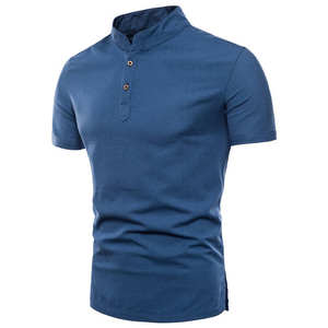 Vêtements de sport unisexes, polos de couleur unie, vêtements de sport respirants, col montant, collection été, vente en gros de polos pour hommes - Product Image 2