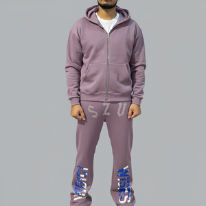 ชุดวอร์ม2ชิ้นสำหรับผู้ชายชุดวอร์มผ้าคอตตอนประดับพลอยเทียมชุดวอร์มใส่วิ่งลำลองสำหรับผู้ชาย - Product Image 1