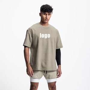 Camiseta de cuello simulado de gran tamaño para hombre y Unisex de alta calidad, camisas casuales de algodón 100%, patrón estampado, ropa de calle corta larga para correr - Product Image 5