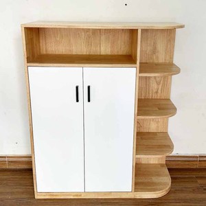 Meuble de salon moderne KG68064, armoire à chaussures en bois naturel avec étagères décoratives intégrées, montage facile, design durable - Product Image 6