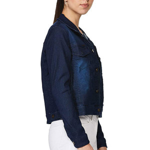 Veste en jean sur mesure pour femme, manches longues, style streetwear, veste en jean pour femme en vente en ligne pour adultes - Product Image 4