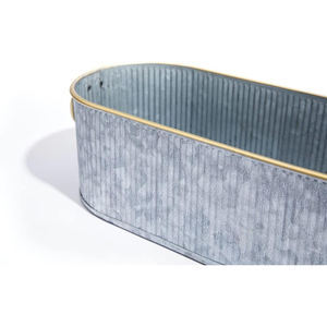 Set Of 3 Galvanized <b>Metal</b> Flower <b>Planter</b> Oval Shape for Home <b>Outdoor</b> And Garden Decorative <b>Planter</b> Handicrafts - Product Image 2