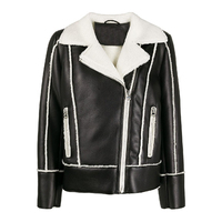 Blouson Bomber Classique Noir en Cuir de Mouton pour Femme, Grande Taille, avec Col en Fourrure de Renard, Fermeture Éclair, Sur Mesure, Faible MOQ, Haute Qualité - Meilleures Ventes