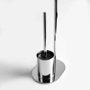 <b>Freestanding</b> <b>Toilet</b> <b>Roll</b> & Brush <b>Holder</b> with Oval Chrome Base Bath & <b>Toilet</b> Supplies - Product Image 2