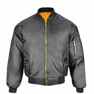 Jaket Bomber kulit untuk pria, jaket Bomber Satin bisnis kustom warna polos musim semi musim gugur, jaket Bomber kulit untuk pria